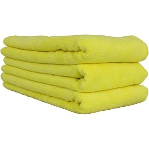 imageChemical Guys MIC35303 Workhorse Professional Grade Microfiber Towel Black Safe for Car Wash Home Cleaning ampamp Pet Drying Cloths 16quot x 16quot Pack of 3Yellow
