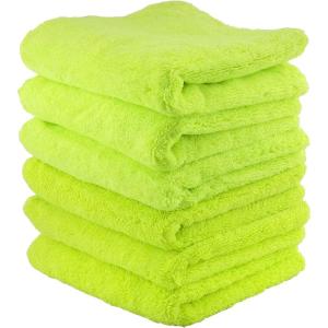 imageCHEMICAL GUYS MIC3336G El Gordo Professional Extra Thick Supra Microfiber Towels Green 165quot x 165quot Pack of 6