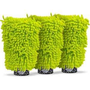 imageChemical Guys Chenille Premium ScratchFree Microfiber Wash Mitt Lime Green 96quot x 23quot x 7quot 3 Pack  MIC49303