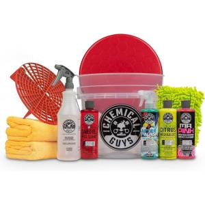 imageChemical Guys HOL129 Best Two Car Wash Bucket Kit to Wash ampamp Dry 11 Items Including 3 16 oz ChemicalsHOL121