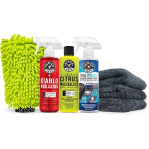 imageChemical Guys HOL129 Best Two Car Wash Bucket Kit to Wash ampamp Dry 11 Items Including 3 16 oz ChemicalsHOL357