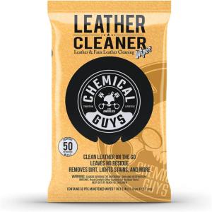 imageChemical Guys PMWSPI20850 Leather Cleaner Wipes Mega 50 Pack for Car Interiors Furniture Boots and More Works on Natural Synthetic Pleather Faux Leather and More 50 Ct50 Count Pack of 1