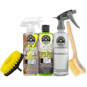imageChemical Guys CWS20316K Foaming Citrus Fabric Clean Carpet Cleaning ampamp Stain Removing Kit 5 Piece Kit featuring Lightning Fast Stain Extractor SPI19116 With Drill Brush ampamp Induro 7 Heavy Duty Brush