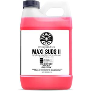 imageChemical Guys CWS10164 MaxiSuds II Foaming Car Wash Soap Works with Foam Cannons Foam Guns or Bucket Washes Safe for Cars Trucks Motorcycles RVs ampamp More 64 fl oz Half Gallon Cherry Scent