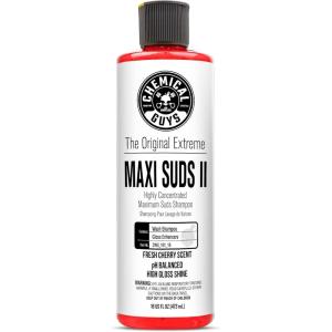 imageChemical Guys CWS10116 MaxiSuds II Foaming Car Wash Soap Works with Foam Cannons Foam Guns or Bucket Washes Safe for Cars Trucks Motorcycles RVs ampamp More 16 fl oz Cherry Scent