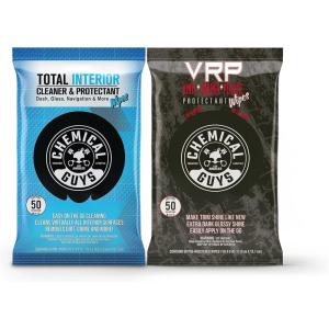 imageChemical Guys PMWSPI22050 Total Interior Cleaner ampamp Protectant And PMWTVD10750 VRP Shine and Protectant Wipes Safe for Cars Trucks SUVs Jeeps RVs ampamp More 100 Ct 2 Pack