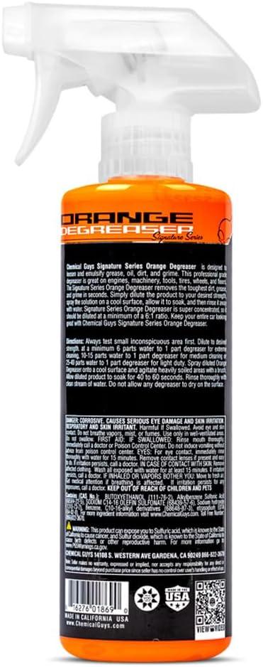 imageChemical Guys Signature Series Orange Degreaser Heavyduty Allpurpose Cleaner For Engines Tires Undercarriages ampamp More Professional Strength Formula Breaks Down Grease Oil ampamp Grime  16 fl oz16 Fl Oz Pack of 1