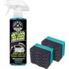 imageChemical Guys Galactic Black Wet Look Tire Shine Dressing 16 fl oz  Wonder Wave Durafoam Contoured Large Tire Dressing Applicator Pad Pack of 2  HOL457
