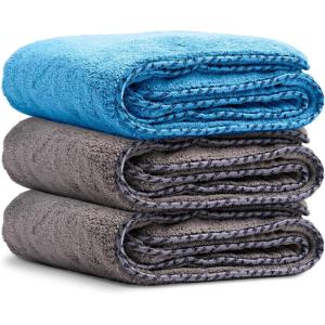 imageChemical Guys MIC1995GBB Mammoth Bundle  1 Gray Woolly Mammoth Microfiber Dryer Towels 36quotx 25quot 2 Blue Woolly Mammoth Microfiber Dryer Towel 36quotx 25quot Cars Trucks Pets Messes  3 Towel Kit3 Pack