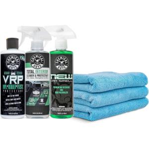 imageChemical Guys Chemical Guys New Car Kit with VRP Total Interior New Car Scent Air Freshener 316 fl oz  3 Towels  Ideal for Car Care ampamp Detailing  HOL462