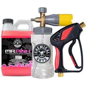 imageChemical Guys CWS40264PMSK Big Mouth Pressure Washer Starter Kit  Mr Pink Foaming Car Wash Soap 64 fl oz 5 Gallon  Big Mouth Foam Cannon ampamp Snubby Spray Foam Gun For Pressure Washer  3 ItemsSOAP  BIG MOUTH  SNUBBY
