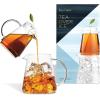 imageTea Forte Tea Over Ice Steeping Tea Pitcher Set of Two 12oz Glass Ice Tea Pitcher and 24 oz Pitcher for Perfect Flash Chilled Ice Tea Dishwasher Safe