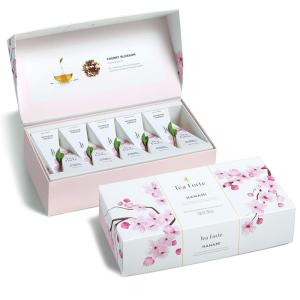 imageTea Forte Green Tea Assortment Petite Presentation Box Tea Sampler Gift Set with 10 Handcrafted Pyramid Tea InfusersCherry Blossom