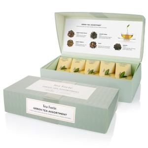 imageTea Forte Green Tea Assortment Petite Presentation Box Tea Sampler Gift Set with 10 Handcrafted Pyramid Tea InfusersGreen Tea