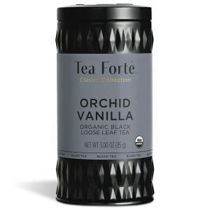 imageTea Forte Organic Herbal Tea Makes 3550 Cups 212 Ounce Loose Leaf Tea Canister Belgian MintOrchid Vanilla