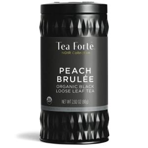 imageTea Forte Organic Herbal Tea Makes 3550 Cups 212 Ounce Loose Leaf Tea Canister Belgian MintPeach Brulee
