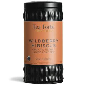 imageTea Forte Organic Herbal Tea Makes 3550 Cups 212 Ounce Loose Leaf Tea Canister Belgian MintWildberry Hibiscus