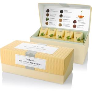 imageTea Forte Presentation Box Tea Sampler Gift Set 20 Assorted Variety Handcrafted Pyramid Tea Infuser Bags GreenAsst Tea Tasting