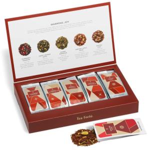 imageTea Forte Single Steeps Loose Leaf Green Tea Sampler Assorted Variety Tea Box Single Serve Pouches 15 Count Pack of 1Warming Joy  Holiday