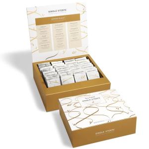imageTea Forte Single Steeps Loose Leaf Green Tea Sampler Assorted Variety Tea Box Single Serve Pouches 15 Count Pack of 1Winter Chalet