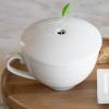 imageTea Forte Cafe Cup White Porcelain Tea Cup and Lid Steeps 8 oz Microwave and Dishwasher SafeWhite