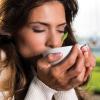 imageTea Forte Cafe Cup White Porcelain Tea Cup and Lid Steeps 8 oz Microwave and Dishwasher SafeWhite
