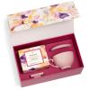 imageTea Forte Jardin 3Piece Tea Gift Set with Pink Cafe Cup with Lid Tea Tray and 10 Assorted 2 of Each Variety Organic Handcrafted Pyramid Infuser Tea BagsMariposa