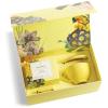 imageTea Forte Jardin 3Piece Tea Gift Set with Pink Cafe Cup with Lid Tea Tray and 10 Assorted 2 of Each Variety Organic Handcrafted Pyramid Infuser Tea BagsSoleil