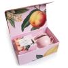 imageTea Forte Jardin 3Piece Tea Gift Set with Pink Cafe Cup with Lid Tea Tray and 10 Assorted 2 of Each Variety Organic Handcrafted Pyramid Infuser Tea BagsJardin