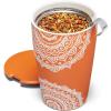 imageTea Forte Lotus Kati Steeping Cup 12oz Ceramic Tea Infuser Mug with Lid for Steeping Loose Leaf Tea Tea Infuser Cup for Tea Lovers Tea GiftsChakra