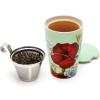 imageTea Forte Lotus Kati Steeping Cup 12oz Ceramic Tea Infuser Mug with Lid for Steeping Loose Leaf Tea Tea Infuser Cup for Tea Lovers Tea GiftsFleur