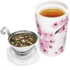 imageTea Forte Lotus Kati Steeping Cup 12oz Ceramic Tea Infuser Mug with Lid for Steeping Loose Leaf Tea Tea Infuser Cup for Tea Lovers Tea GiftsHanami