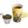 imageTea Forte Lotus Kati Steeping Cup 12oz Ceramic Tea Infuser Mug with Lid for Steeping Loose Leaf Tea Tea Infuser Cup for Tea Lovers Tea GiftsSoleil