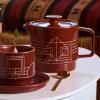 imageTea Forte Terra Stoneware Teapot with Infuser and Lid Frank Lloyd Wright 20 oz Sienna Stoneware Pot for Steeping Loose Leaf Tea Dishwasher ampamp Microwave SafeFrank Lloyd Wright