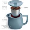 imageTea Forte Terra Stoneware Teapot with Infuser and Lid Frank Lloyd Wright 20 oz Sienna Stoneware Pot for Steeping Loose Leaf Tea Dishwasher ampamp Microwave SafeStone Blue