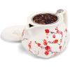 imageTea Forte Terra Stoneware Teapot with Infuser and Lid Frank Lloyd Wright 20 oz Sienna Stoneware Pot for Steeping Loose Leaf Tea Dishwasher ampamp Microwave SafeSakura