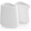imageTea Forte 2 Piece Mini Fine Porcelain White Sugar Dispenser with Spout and Creamer Pitcher Tea and Coffee Bar Accessory Serving Set for One Dishwasher Safe