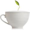 imageTea Forte Cafe Cup White Porcelain Tea Cup and Lid Steeps 8 oz Microwave and Dishwasher SafeWhite