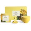 imageTea Forte Jardin 3Piece Tea Gift Set with Pink Cafe Cup with Lid Tea Tray and 10 Assorted 2 of Each Variety Organic Handcrafted Pyramid Infuser Tea BagsSoleil