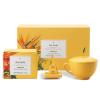 imageTea Forte Jardin 3Piece Tea Gift Set with Pink Cafe Cup with Lid Tea Tray and 10 Assorted 2 of Each Variety Organic Handcrafted Pyramid Infuser Tea BagsParadis