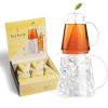 imageTea Forte Tea Over Ice Steeping Pitcher  Tea Infuser Blends Ceylon Gold Pitcher Sized Ice Tea Infusers 5pk  Glass Serving ampamp Brewing Pitcher Set for Flash Chilled Ice Tea