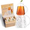 imageTea Forte Tea Over Ice Steeping Pitcher  Tea Infuser Blends Mango Peach Tea Pitcher Sized Ice Tea Infusers 5pk  Glass Serving ampamp Brewing Pitcher Set for Flash Chilled Ice Tea