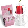 imageTea Forte Tea Over Ice Steeping Pitcher  Tea Infuser Blends Raspberry Nectar Pitcher Sized Ice Tea Infusers 5pk  Glass Serving ampamp Brewing Pitcher Set for Flash Chilled Ice Tea