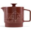 imageTea Forte Terra Stoneware Teapot with Infuser and Lid Frank Lloyd Wright 20 oz Sienna Stoneware Pot for Steeping Loose Leaf Tea Dishwasher ampamp Microwave SafeFrank Lloyd Wright