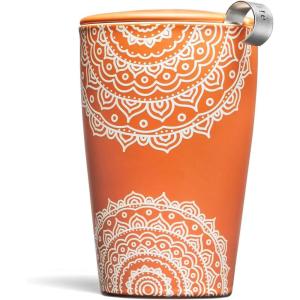 imageTea Forte Lotus Kati Steeping Cup 12oz Ceramic Tea Infuser Mug with Lid for Steeping Loose Leaf Tea Tea Infuser Cup for Tea Lovers Tea GiftsChakra