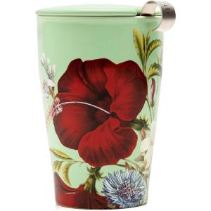 imageTea Forte Lotus Kati Steeping Cup 12oz Ceramic Tea Infuser Mug with Lid for Steeping Loose Leaf Tea Tea Infuser Cup for Tea Lovers Tea GiftsFleur