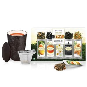 imageTea Forte Single Steeps Starter Set  Classic Tea Tasting  Kati Noir Tea Gift Set with Loose Tea and Infuser Cup