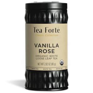 imageTea Forte Strawberry Hibiscus Oolong Tea with Organic Hibiscus and Fruit Loose Leaf Tea Tin 44 oz CanisterVanilla Rose