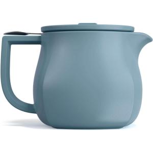 imageTea Forte Terra Stoneware Teapot with Infuser and Lid Frank Lloyd Wright 20 oz Sienna Stoneware Pot for Steeping Loose Leaf Tea Dishwasher ampamp Microwave SafeStone Blue
