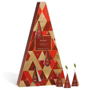 imageTea Forte Winter Chalet Mini Advent Calendar 12 Days of Cozy Holiday Tea Gift Set of 12 Infuser Tea Bags with Numbered Doors Variety Pack of Assorted Premium Loose Leaf Tea BagsWarming Joy  Assorted